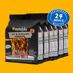 Packaging of Momofuku Soy & Scallion Noodles with a '24 Meals Quality' badge on an orange background.